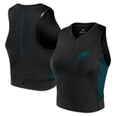 Philadelphia Eagles Women's Studio Fitted Gym Tank Top Black | Fanatics