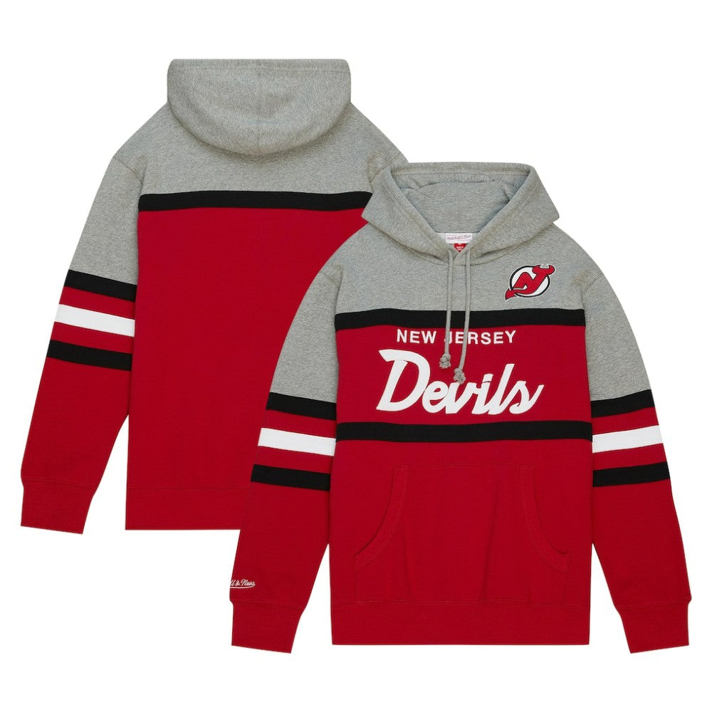 New Jersey Devils Head Coach Pullover Hoodie - Red/Gray - NHL