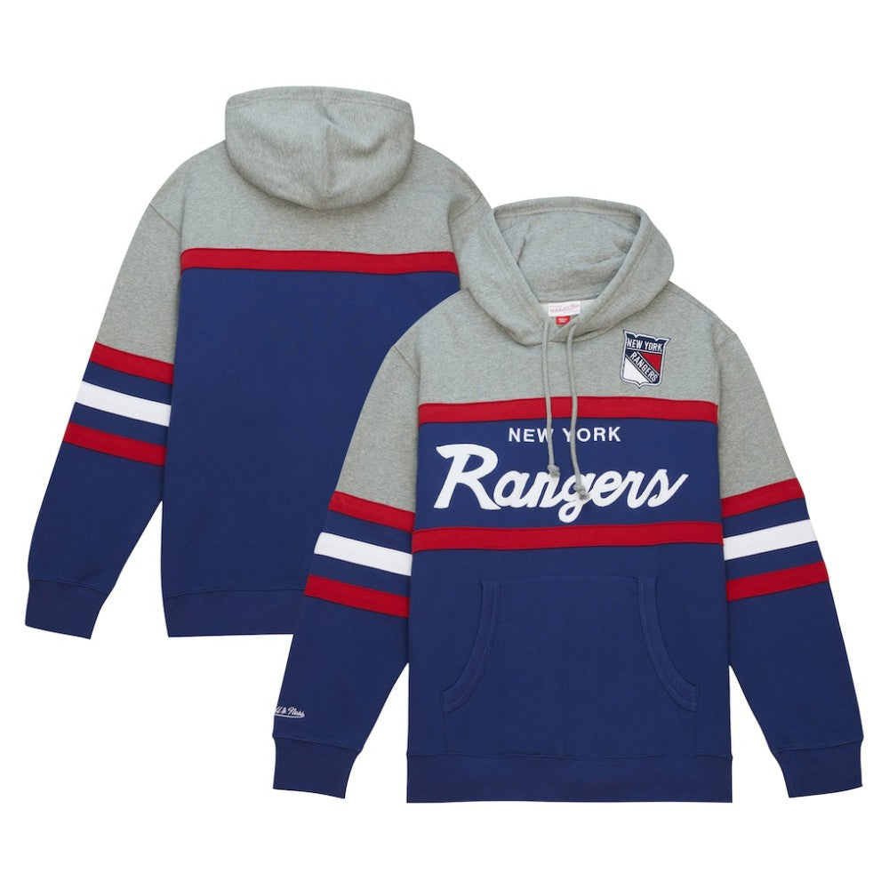 New York Rangers Head Coach Pullover Hoodie - Blue/Gray - NHL