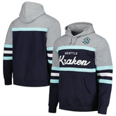 Seattle Kraken Head Coach Pullover Hoodie - Deep Sea Blue/Gray - NHL