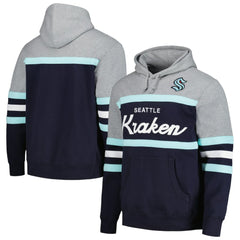 Seattle Kraken Head Coach Pullover Hoodie - Deep Sea Blue/Gray - NHL