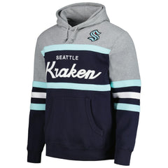 Seattle Kraken Head Coach Pullover Hoodie - Deep Sea Blue/Gray - NHL