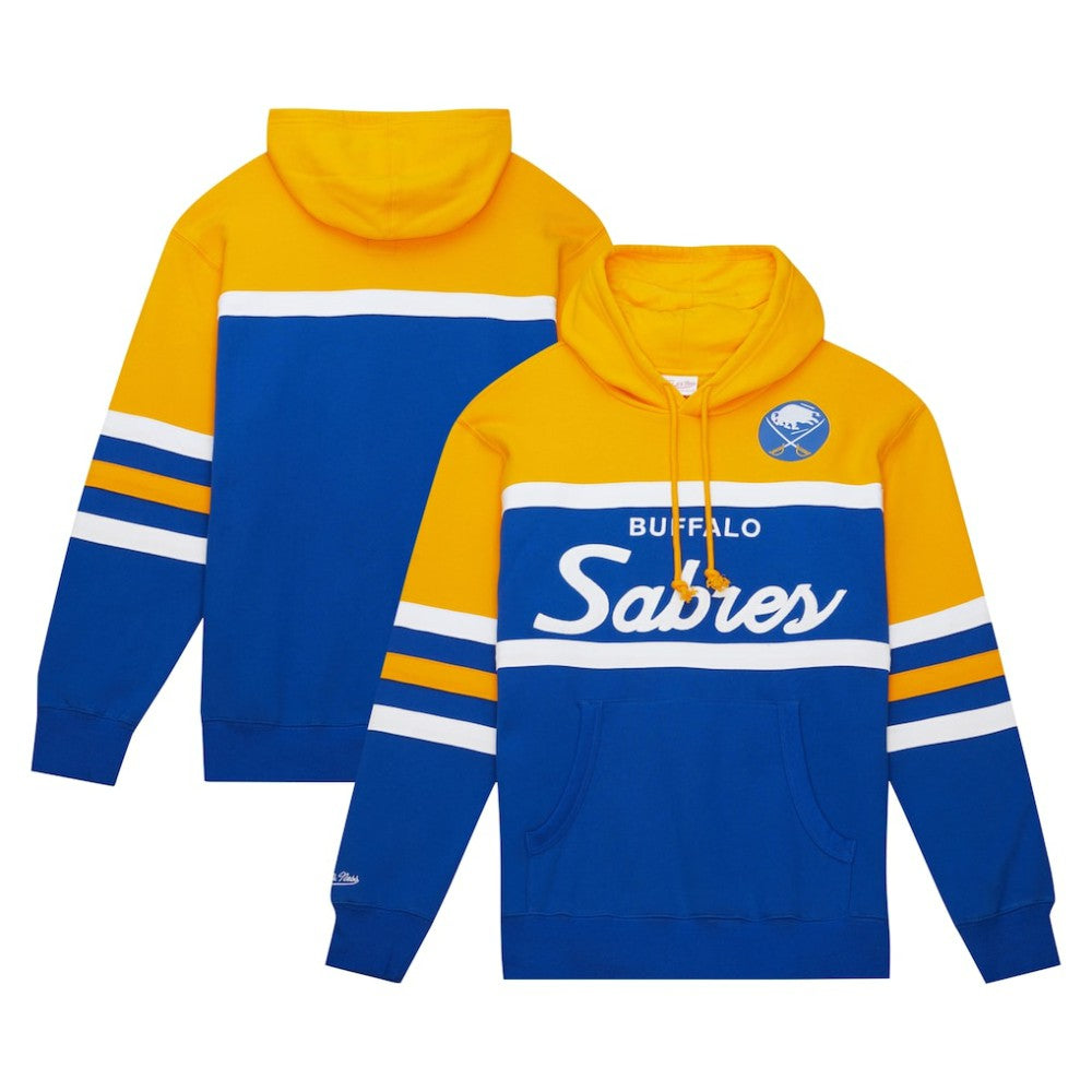 Buffalo Sabres Mitchell & Ness Head Coach Pullover Hoodie - Royal/Gold - NHL