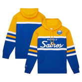 Buffalo Sabres Mitchell & Ness Head Coach Pullover Hoodie - Royal/Gold - NHL