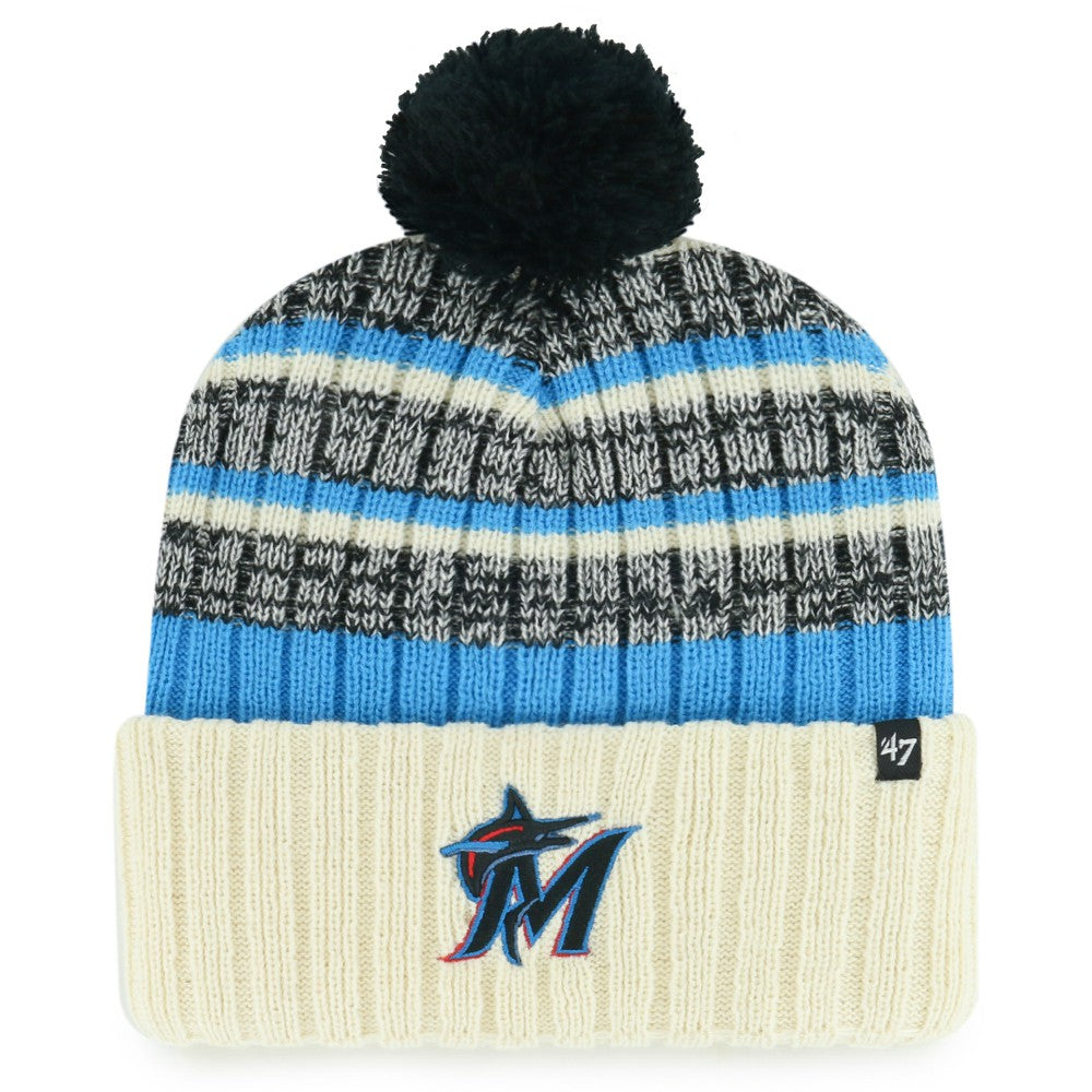 Miami Marlins '47 Tavern Cuffed Knit Hat with Pom - MLB