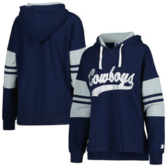 Dallas Cowboys Starter Women's Bump And Run Long Sleeve Hoodie T-Shirt Navy | NFL