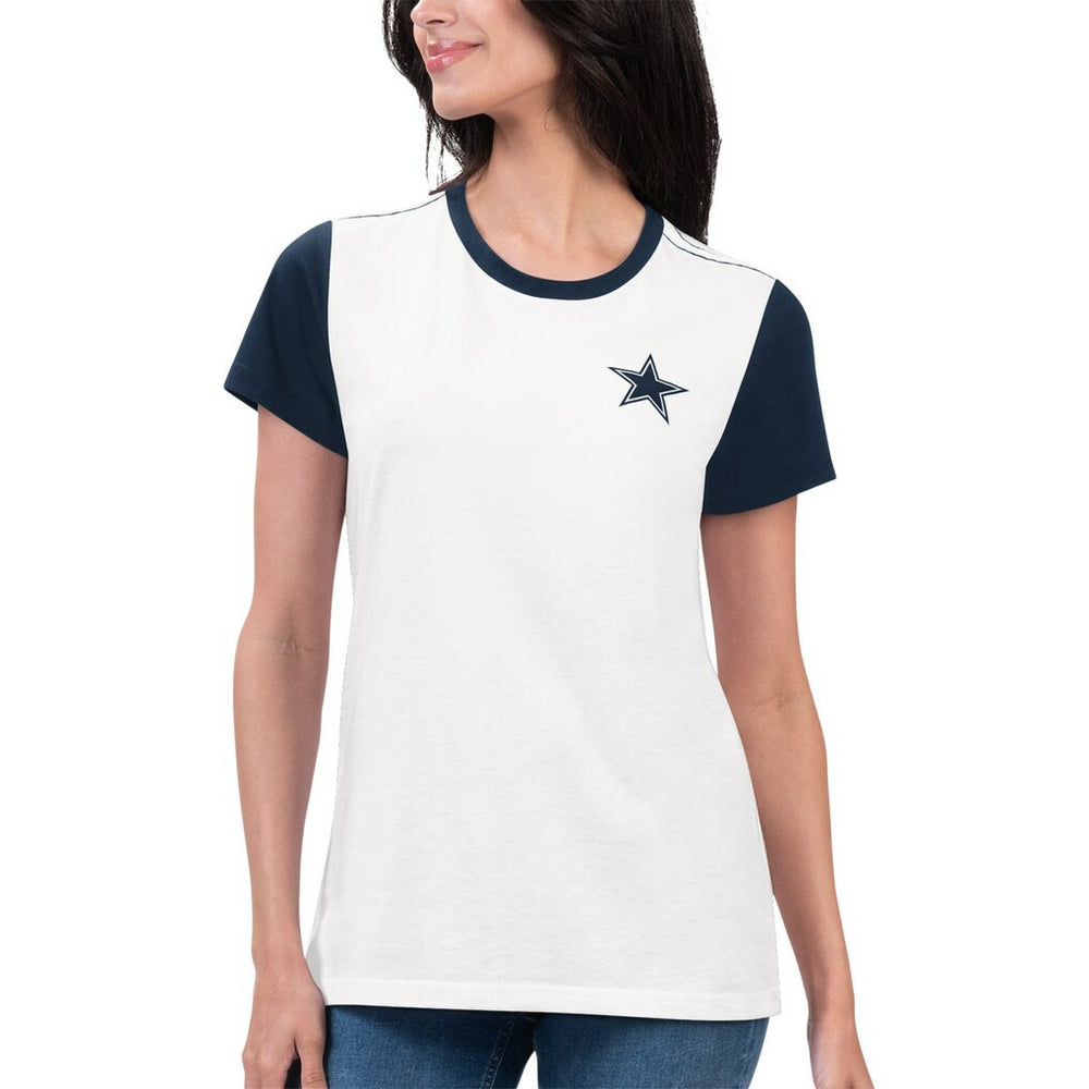 Dallas Cowboys G-III 4Her by Carl Banks Women's Fashion Illustration T-Shirt White/Navy | NFL