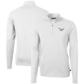 Philadelphia Eagles Cutter & Buck Gridiron Classics Big & Tall Virtue Eco Pique Recycled Quarter-Zip Pullover Top White | NFL