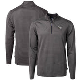 Philadelphia Eagles Cutter & Buck Gridiron Classics Big & Tall Virtue Eco Pique Micro Stripe Recycled Quarter-Zip Pullover Top Charcoal | NFL