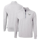 Philadelphia Eagles Cutter & Buck Gridiron Classics Big & Tall Adapt Eco Knit Heather Quarter-Zip Pullover Top Heather Gray | NFL