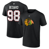 Connor Bedard Chicago Blackhawks Fanatics Authentic Stack Name & Number T-Shirt - Black - NHL