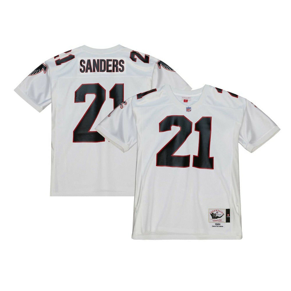 Deion Sanders Atlanta Falcons 1991 Authentic Throwback Retired Player Jersey White | Mitchell & Ness
