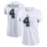 Dak Prescott Dallas Cowboys Women's Player Name & Number T-Shirt White | Nike for Sale