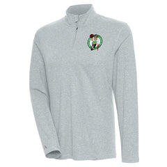 Boston Celtics Antigua Women's Confront Quarter-Zip Pullover Top Heather Gray - NBA