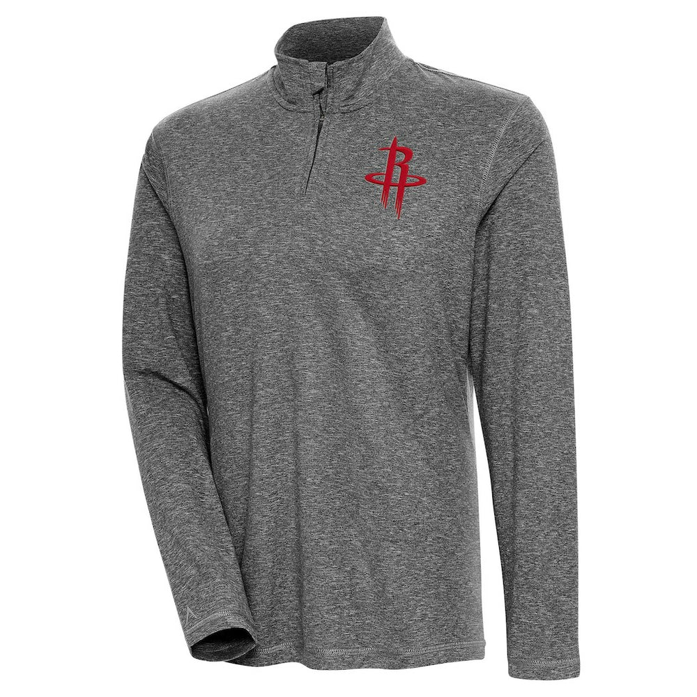 Houston Rockets Antigua Women's Confront Quarter-Zip Pullover Top Heather Black - NBA