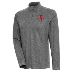 Houston Rockets Antigua Women's Confront Quarter-Zip Pullover Top Heather Black - NBA