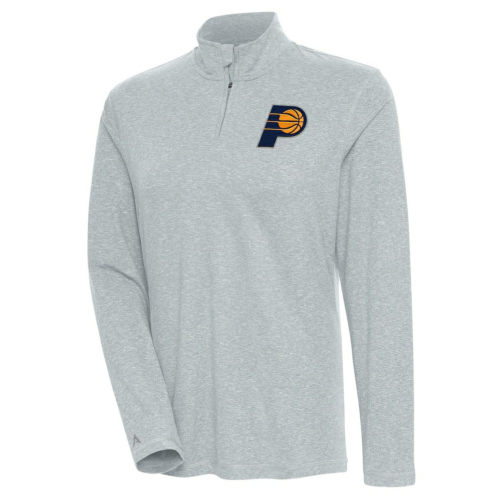 Indiana Pacers Antigua Women's Confront Quarter-Zip Pullover Top Heather Gray - NBA