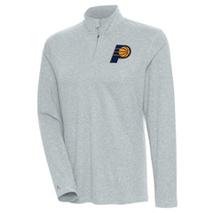 Indiana Pacers Antigua Women's Confront Quarter-Zip Pullover Top Heather Gray - NBA