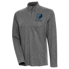 Memphis Grizzlies Antigua Women's Confront Quarter-Zip Pullover Top Heather Black - NBA