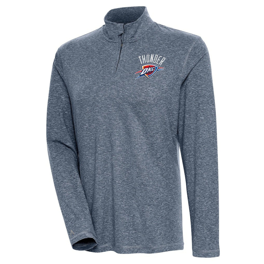 Oklahoma City Thunder Antigua Women's Confront Quarter-Zip Pullover Top Heather Navy - NBA