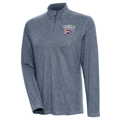 Oklahoma City Thunder Antigua Women's Confront Quarter-Zip Pullover Top Heather Navy - NBA