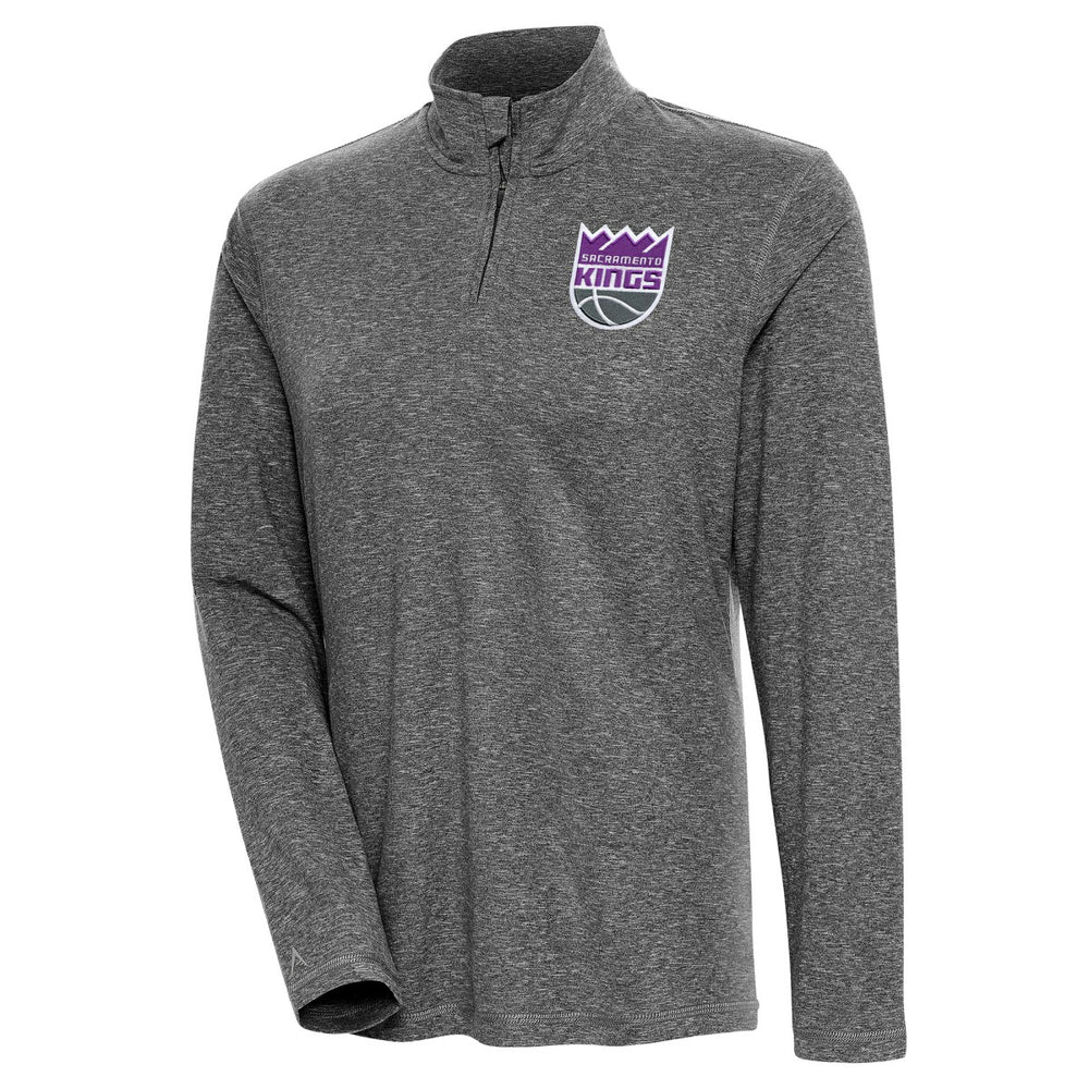 Sacramento Kings Antigua Women's Confront Quarter-Zip Pullover Top Heather Black - NBA