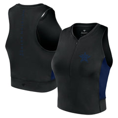 Houston Astros Fanatics Women's Studio Half-Zip Fitted Gym Tank Top - MLB