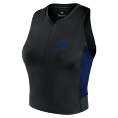 Houston Astros Fanatics Women's Studio Half-Zip Fitted Gym Tank Top - MLB