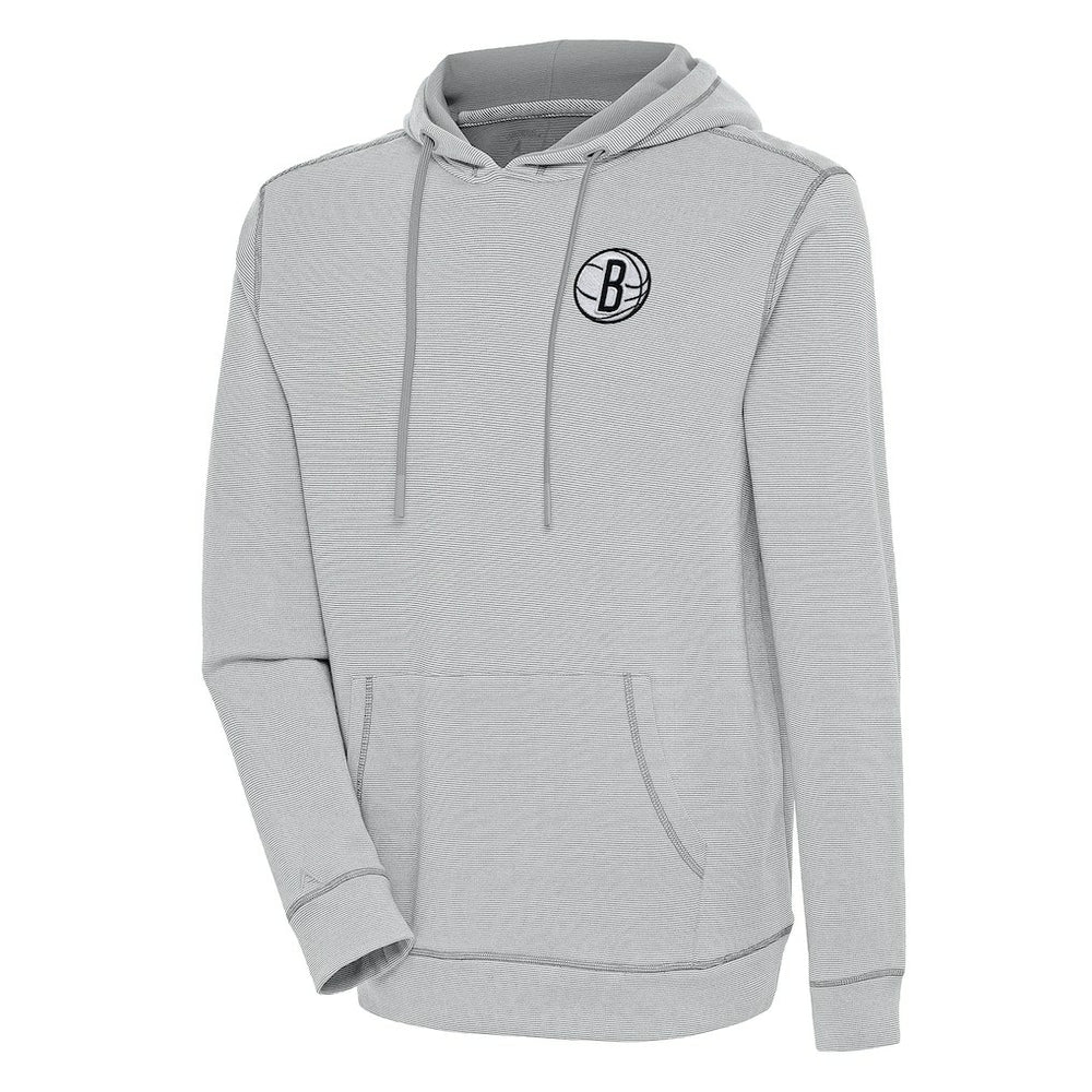 Brooklyn Nets Antigua Axe Bunker Tri-Blend Pullover Hoodie Gray - NBA