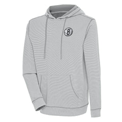 Brooklyn Nets Antigua Axe Bunker Tri-Blend Pullover Hoodie Gray - NBA