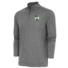Boston Celtics Antigua Hunk Quarter-Zip Pullover Top Heather Black - NBA