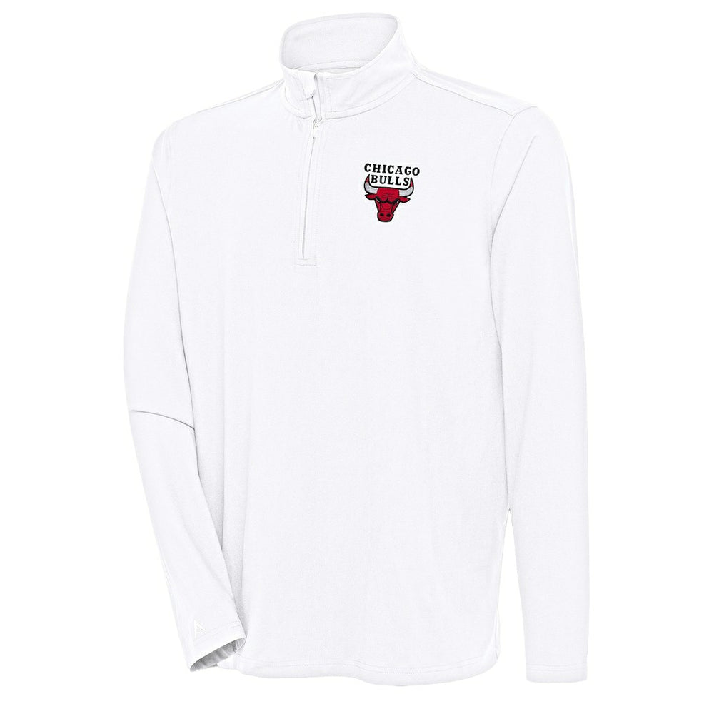 Chicago Bulls Antigua Hunk Quarter-Zip Pullover Top White - NBA