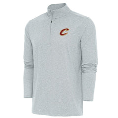 Cleveland Cavaliers Antigua Hunk Quarter-Zip Pullover Top Heather Gray - NBA