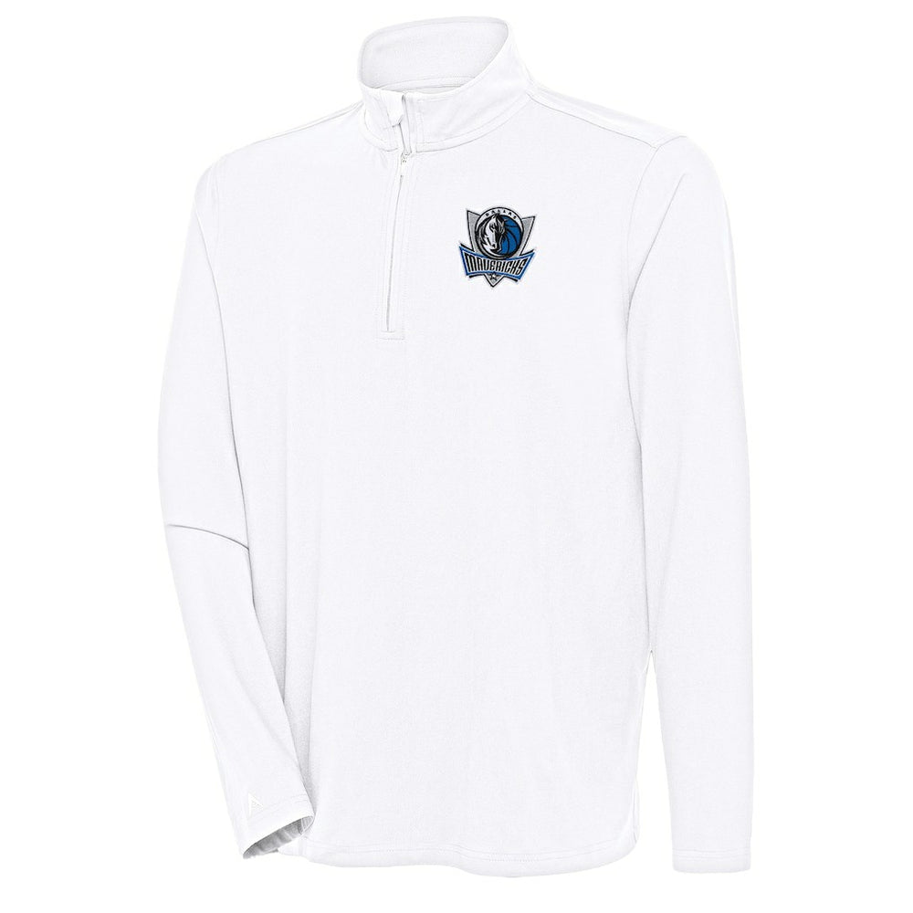 Dallas Mavericks Antigua Hunk Quarter-Zip Pullover Top White - NBA