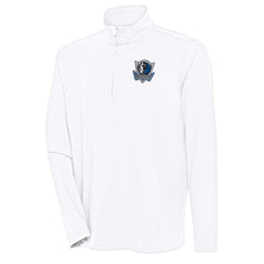 Dallas Mavericks Antigua Hunk Quarter-Zip Pullover Top White - NBA