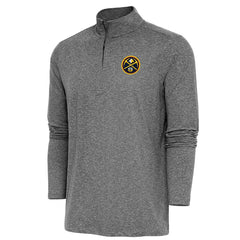 Denver Nuggets Antigua Hunk Quarter-Zip Pullover Top Heather Black - NBA