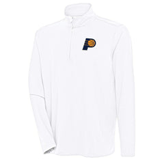 Indiana Pacers Antigua Hunk Quarter-Zip Pullover Top White - NBA
