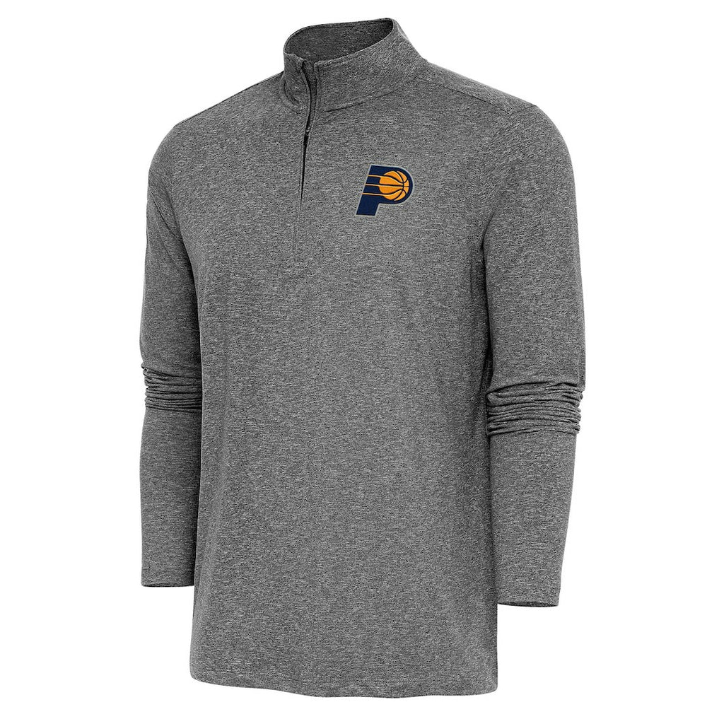 Indiana Pacers Antigua Hunk Quarter-Zip Pullover Top Heather Black - NBA