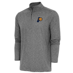 Indiana Pacers Antigua Hunk Quarter-Zip Pullover Top Heather Black - NBA