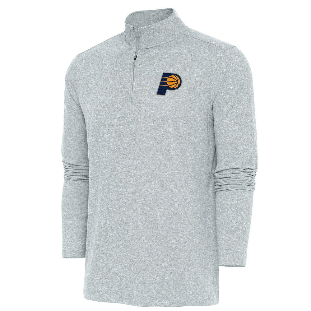 Indiana Pacers Antigua Hunk Quarter-Zip Pullover Top Heather Gray - NBA