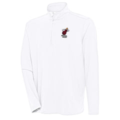 Miami Heat Antigua Hunk Quarter-Zip Pullover Top White - NBA