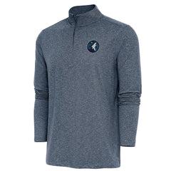 Minnesota Timberwolves Antigua Hunk Quarter-Zip Pullover Top Heather Navy - NBA