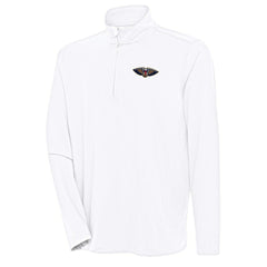 New Orleans Pelicans Antigua Hunk Quarter-Zip Pullover Top White - NBA