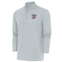 Oklahoma City Thunder Antigua Hunk Quarter-Zip Pullover Top Heather Gray - NBA