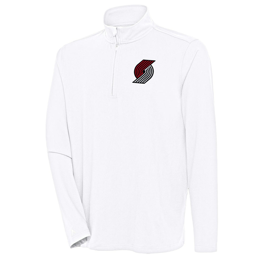 Portland Trail Blazers Antigua Hunk Quarter-Zip Pullover Top White - NBA