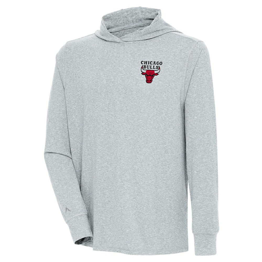 Chicago Bulls Antigua Saga Long Sleeve Hoodie T-Shirt Heather Gray - NBA