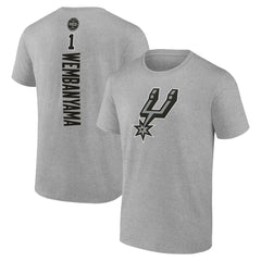 Victor Wembanyama San Antonio Spurs Playmaker Name & Number T-Shirt Heather Gray - NBA