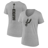 Victor Wembanyama San Antonio Spurs Women's Playmaker Name & Number V-Neck T-Shirt Gray - NBA
