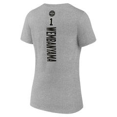 Victor Wembanyama San Antonio Spurs Women's Playmaker Name & Number V-Neck T-Shirt Gray - NBA
