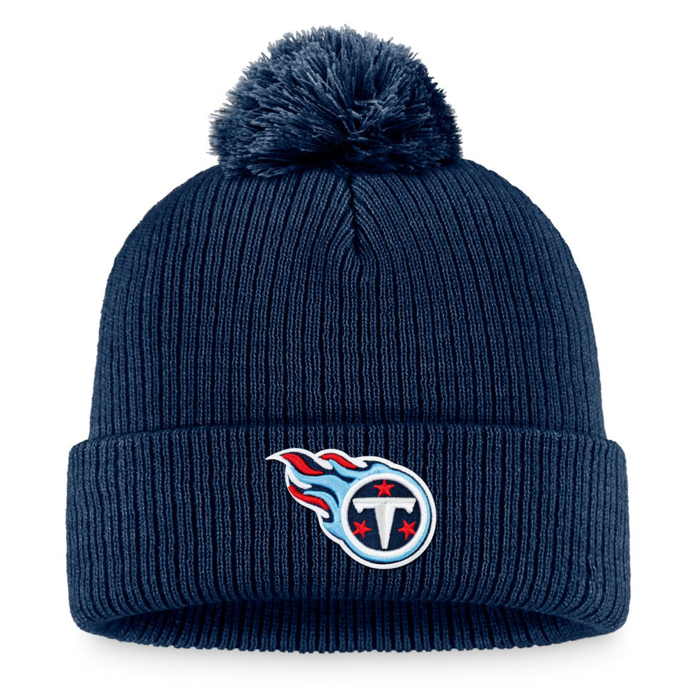 Tennessee Titans Women's Cuffed Knit Hat with Pom Navy | Fanatics